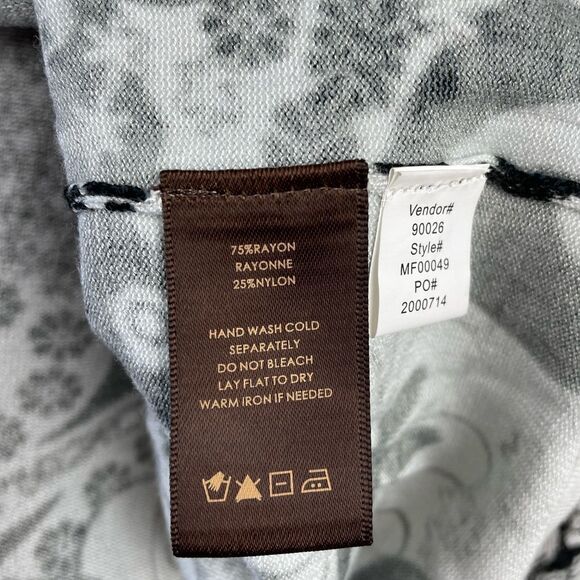 EUC Multiples Womens 3/4 Sleeve Foral Black and White Top Size M - Picture 7 of 7